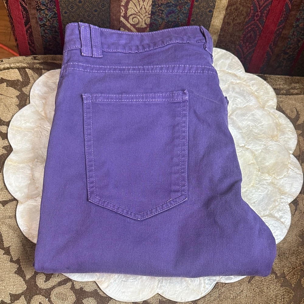American Apparel Purple Jeans, skinny, mid waisted, zippered ankle